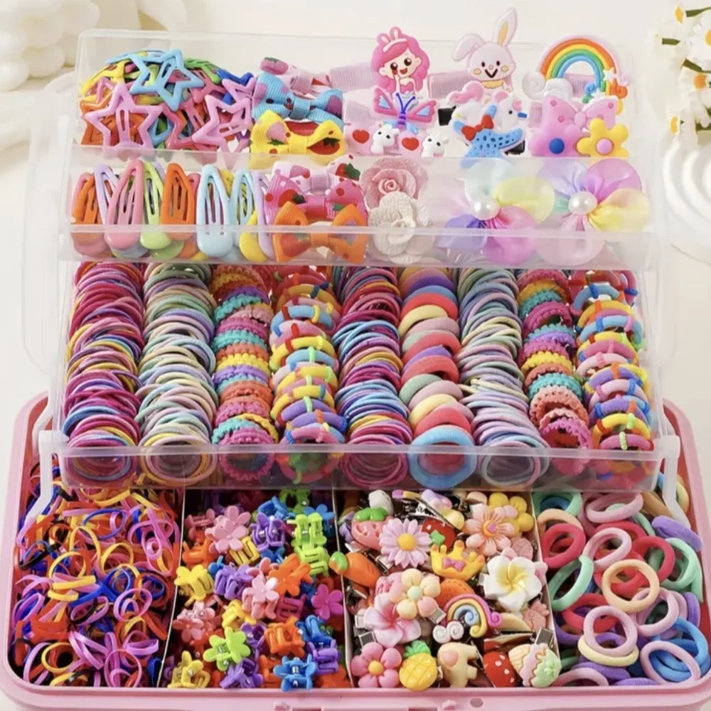 ๐๐618 Piece Colorful Kids Hair Accessories Set - Picture 1 of 10